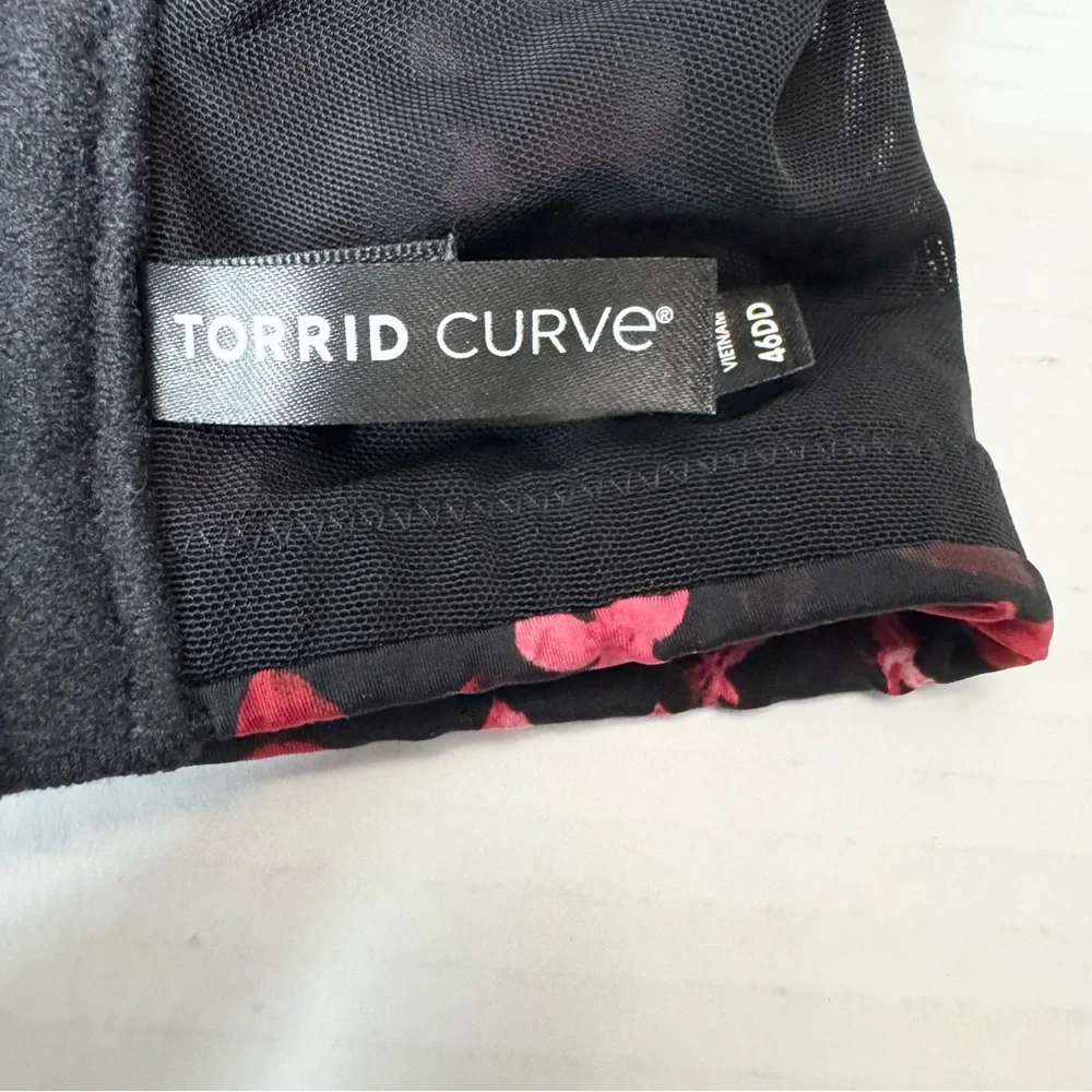 Torrid Curve Dream 360 Back Smoothing Wire-Free Push-Up Bra Floral Size 46DD - Picture 11 of 13